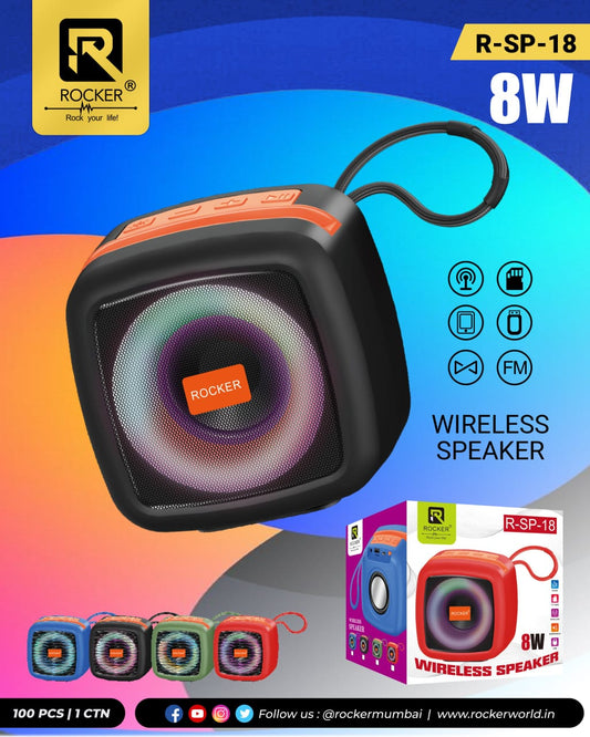 Rocker RSP-18 TWS Wireless Speaker | Powerful Sound, Deep Bass & Portable Design