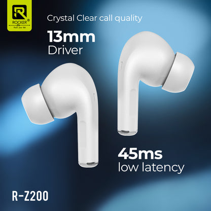 R-Z200 Wireless Bluetooth Earbuds with ANC | Deep Bass, 40-Hour Battery &amp; Touch Control - Ideal for Music, Calls &amp; Sports