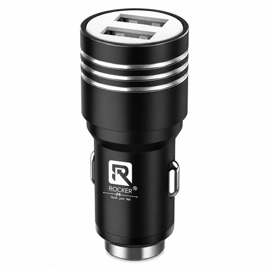 Rocker RCH-718 Dual USB Fast Car Charger | Metal Car Charger