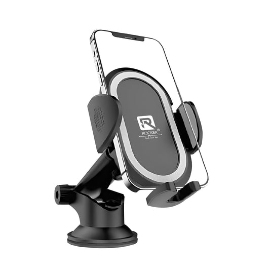 Rocker ST-2 Car Mobile Holder Stand | 360° Rotation, Strong Suction, Shockproof & Single-Hand Operation