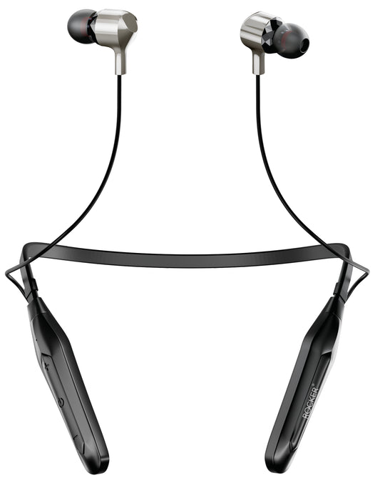 Rocker Z3 60H Wireless Headphone Neckband with Mic, Opera Punchy Bass, 10mm Drivers, Clear Calls, Dual Pairing, Fast Charging, Magnetic Buds, Voice Assist & IPX5 Waterproof