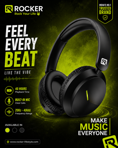 Rocker RHP700 Wireless Bluetooth Headphones | 10H Playtime